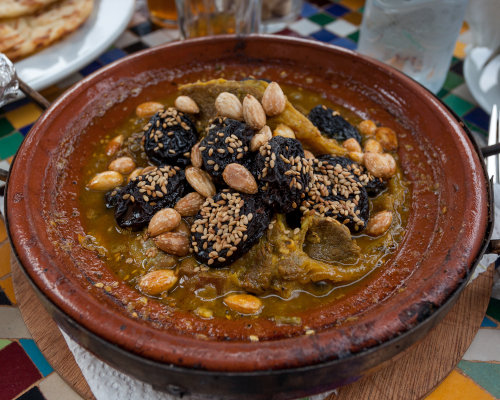Lamb Tagine with Prunes and Almonds